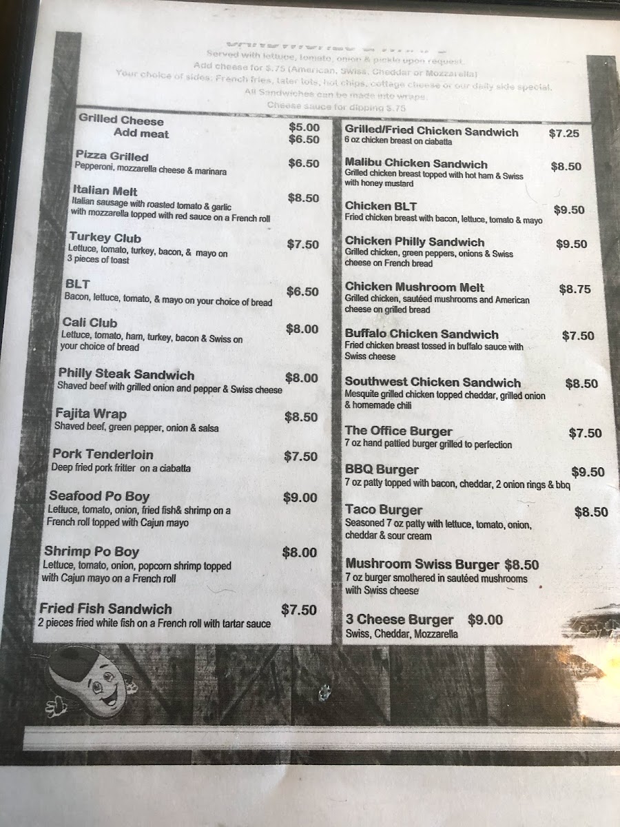 Menu The Office Bar, Grill & Pizza-8