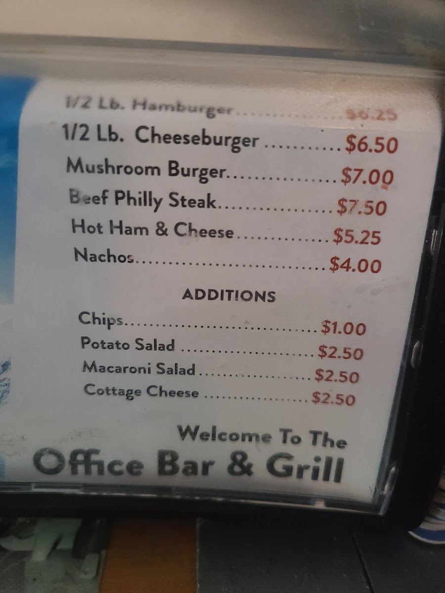 Menu The Office Bar & Grill-1