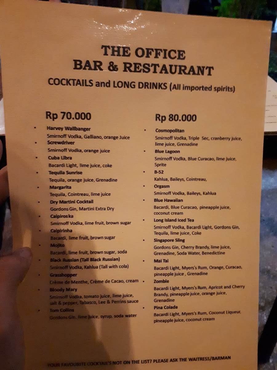 Menu The Office Bar & Restaurant-7