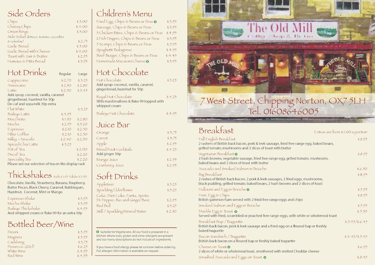 Menu The Old Mill Coffee House & Bistro-1