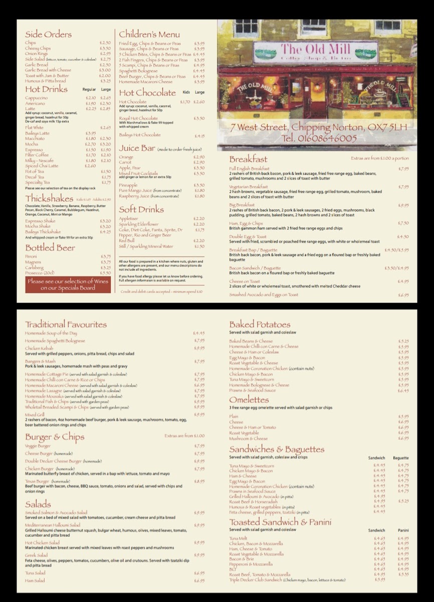 Menu The Old Mill Coffee House & Bistro-8