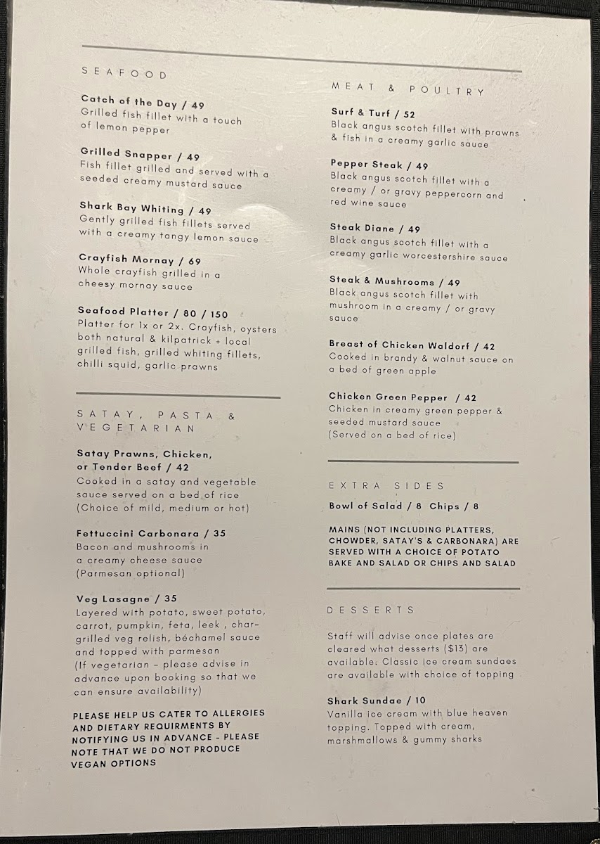 Menu The Old Pearler Restaurant-1