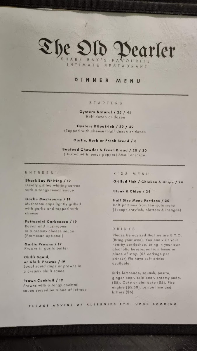 Menu The Old Pearler Restaurant-10
