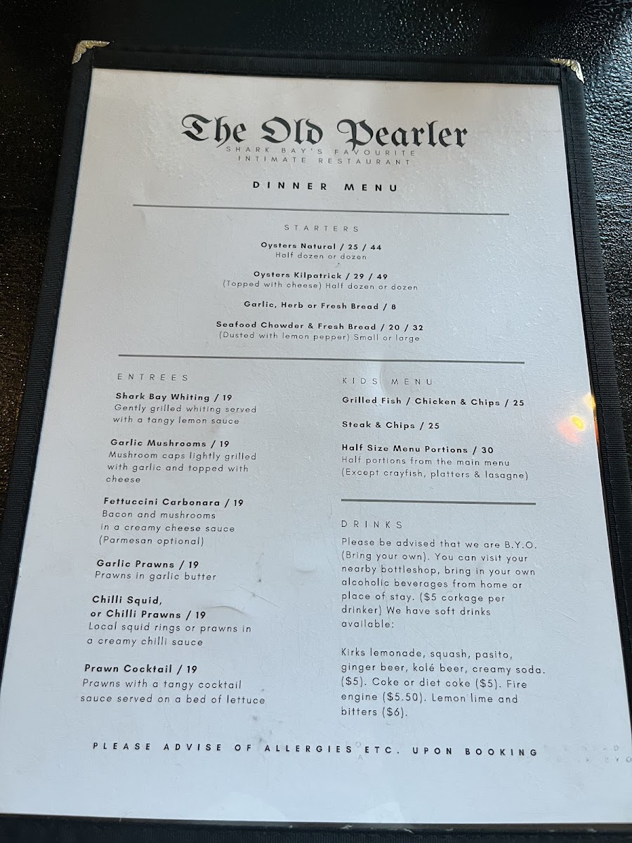Menu The Old Pearler Restaurant-5
