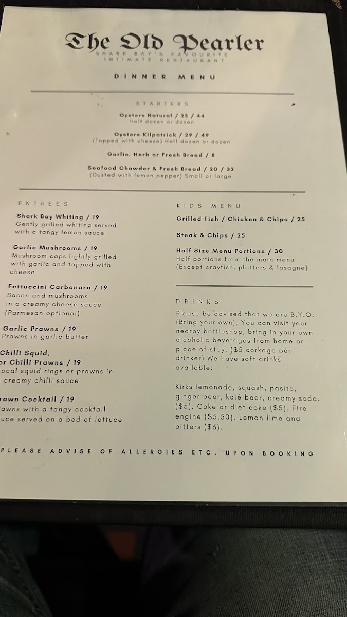 Menu The Old Pearler Restaurant-7