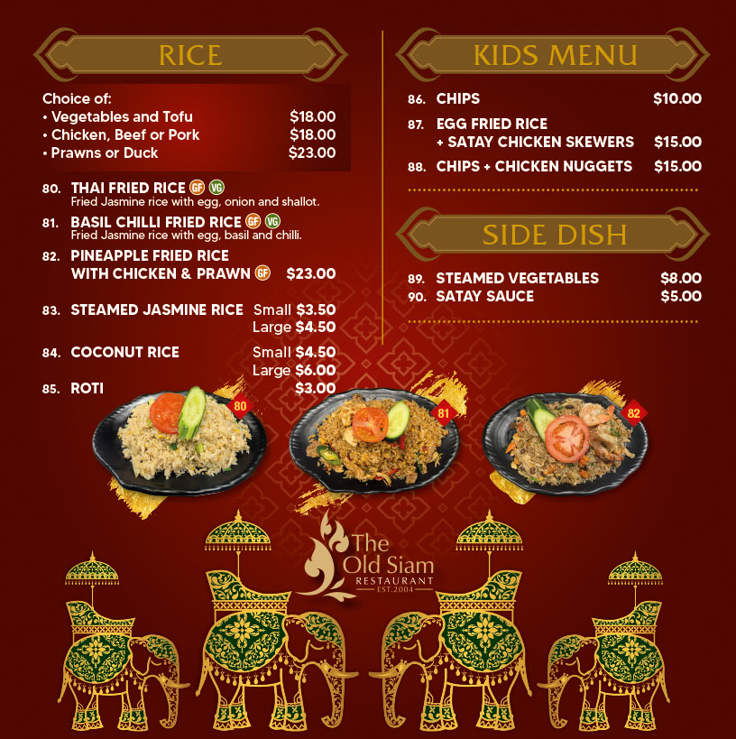 Menu The Old Siam Restaurant-1