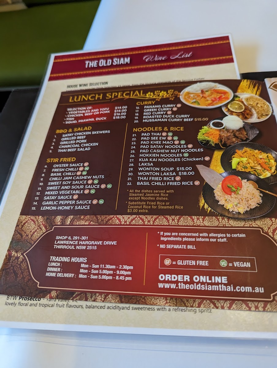 Menu The Old Siam Restaurant-8