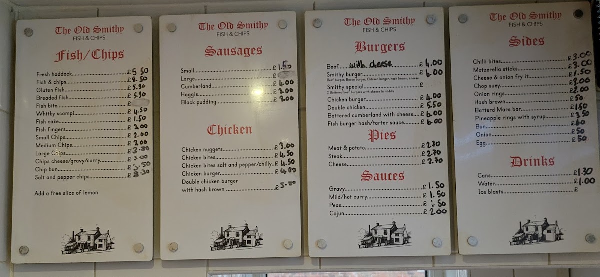Menu The Old Smithy-1