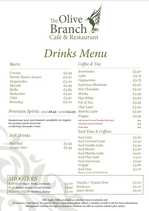 Menu The Olive Branch Café & Restaurant-10