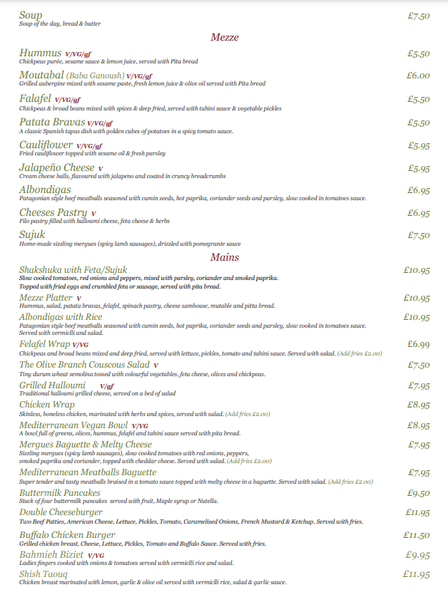 Menu The Olive Branch Café & Restaurant-9