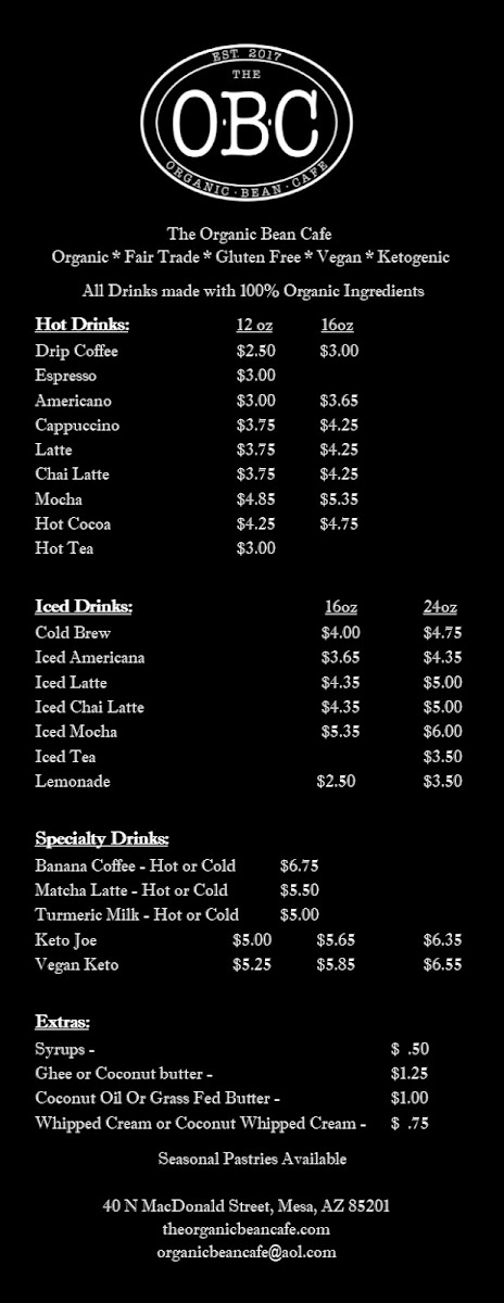 Menu The Organic Bean Café-2