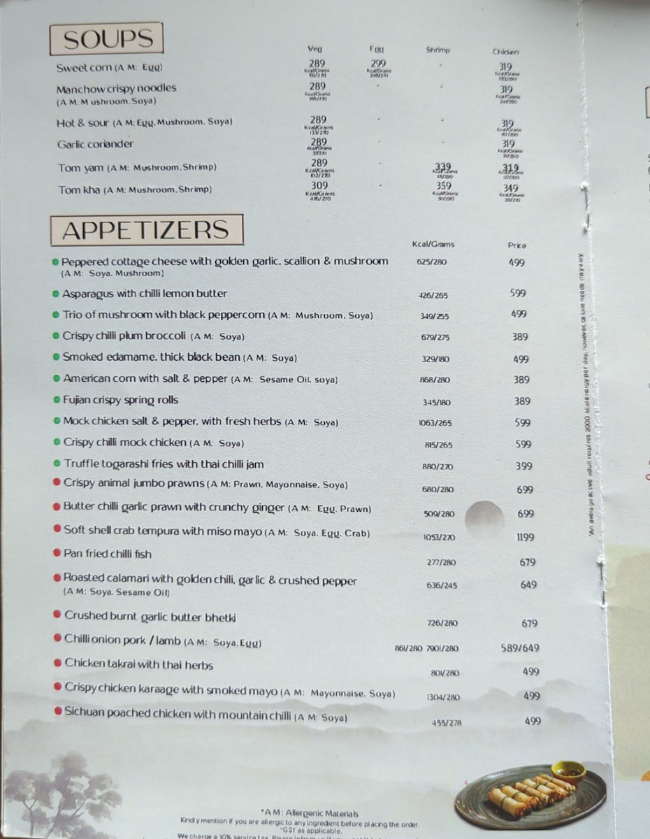 Menu The Orient-8
