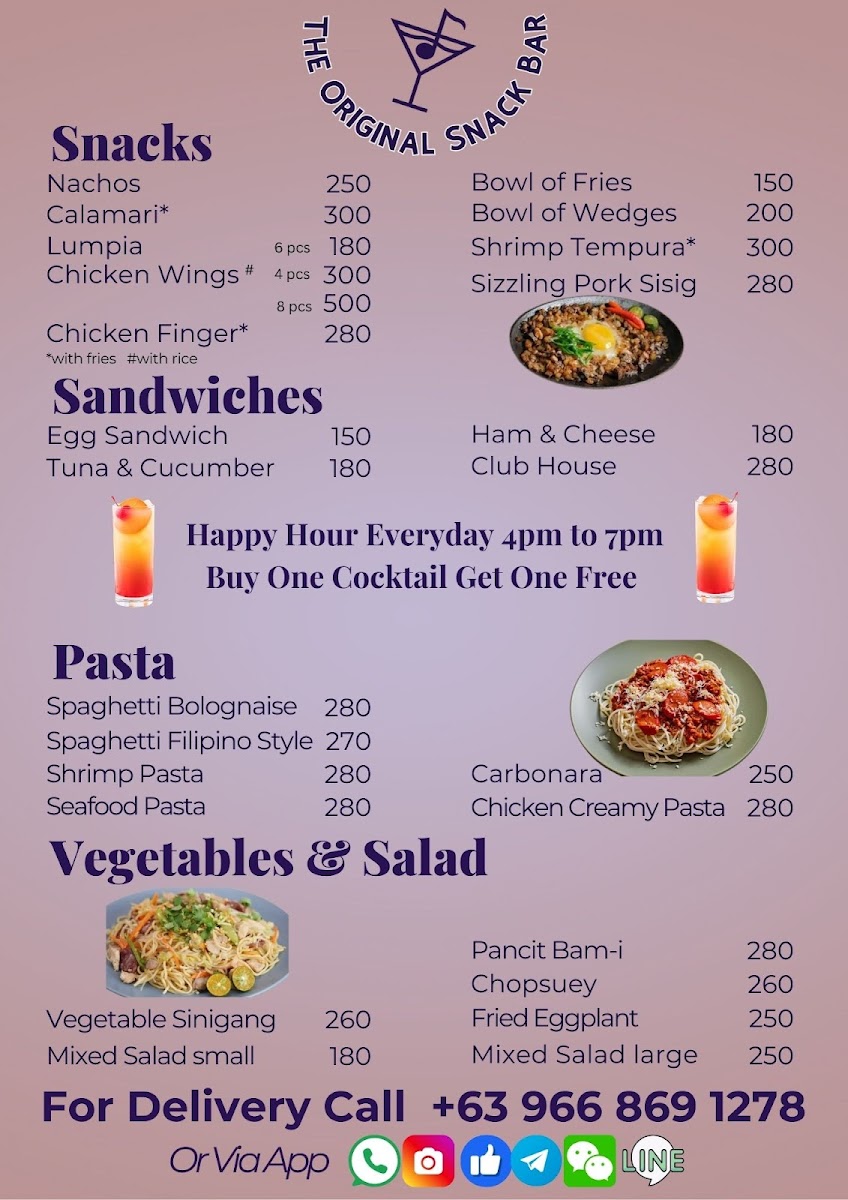 Menu The Original Snack Bar-2