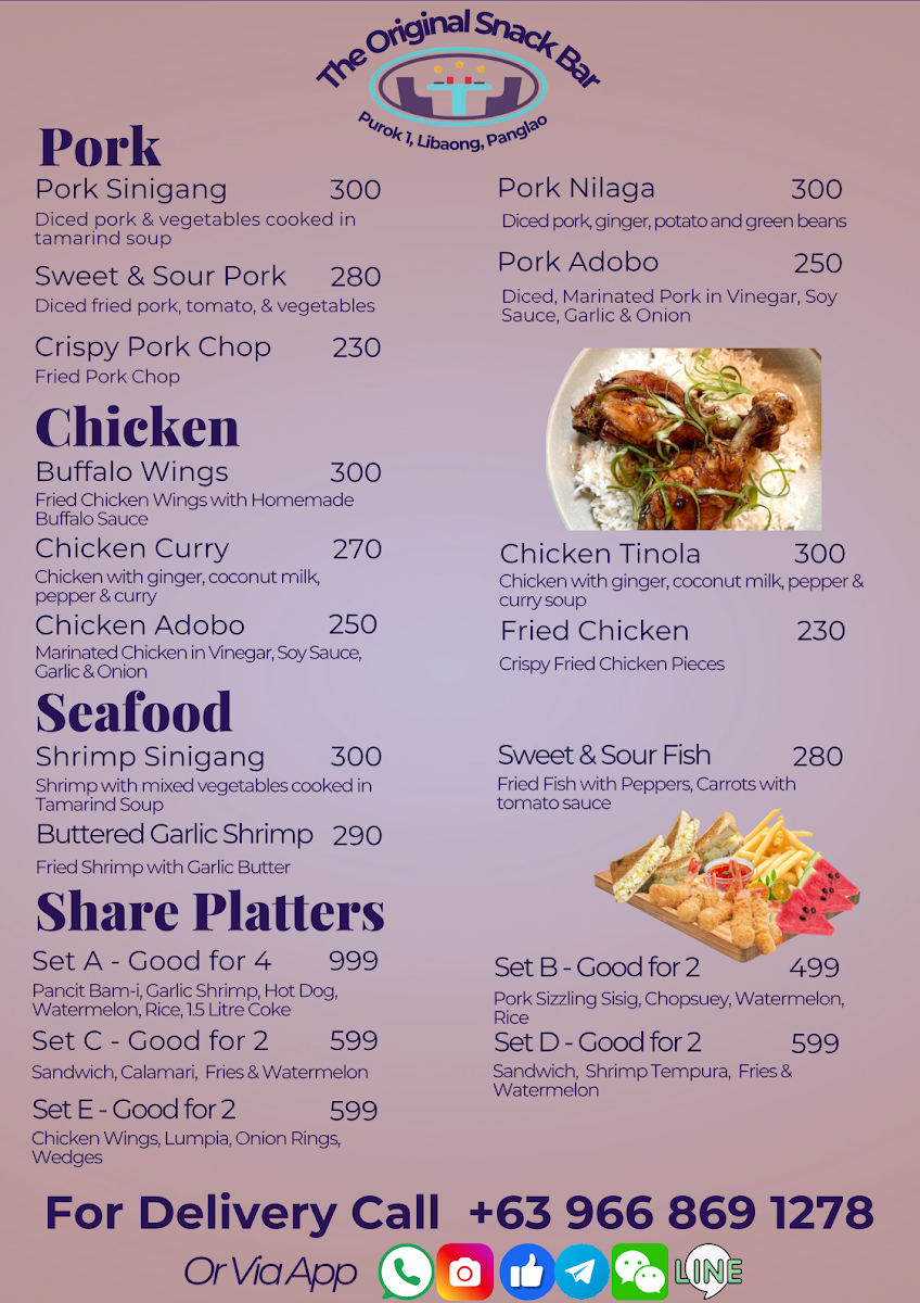 Menu The Original Snack Bar-8