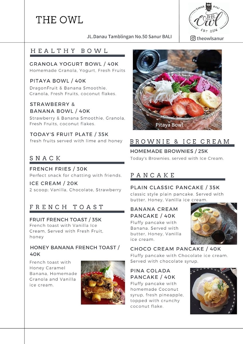 Menu The Owl-2