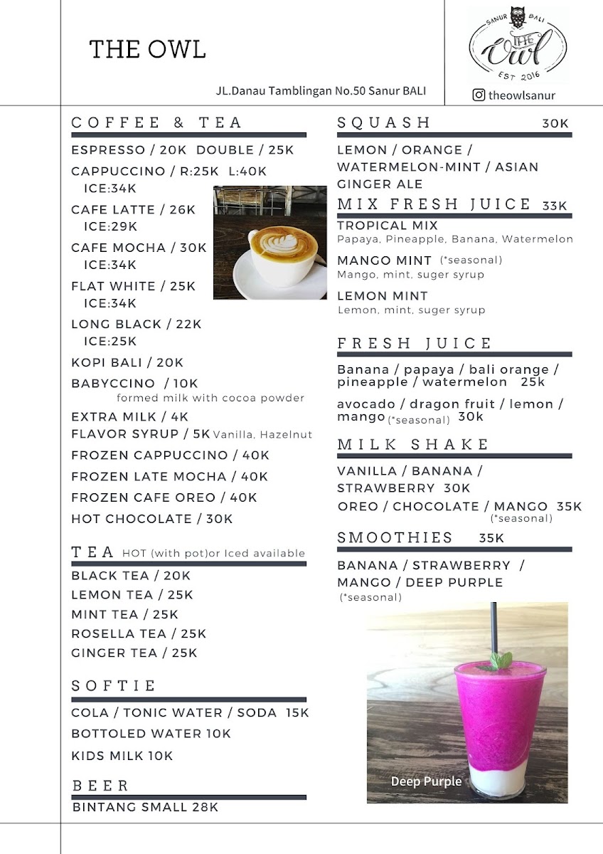 Menu The Owl-3