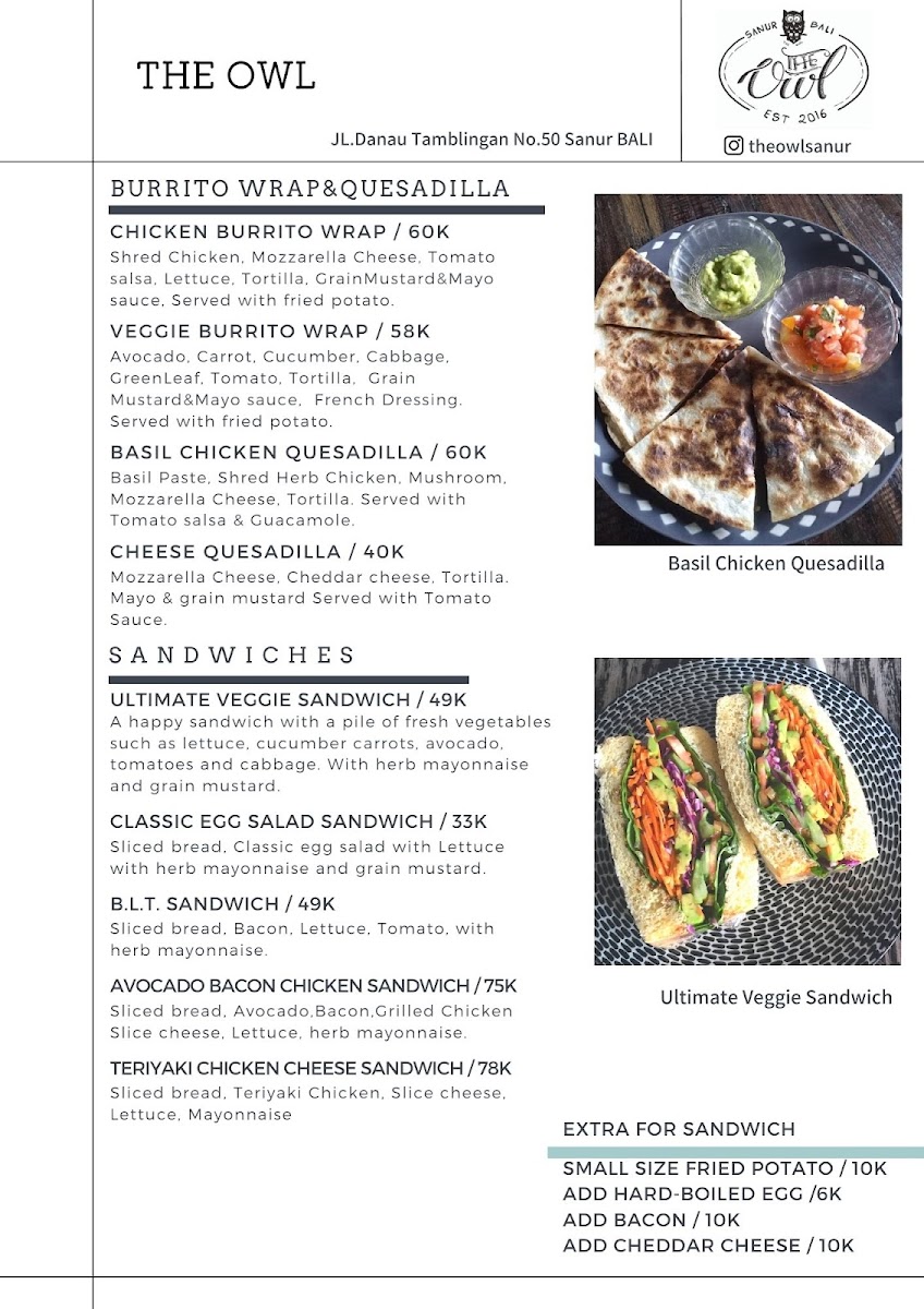 Menu The Owl-4