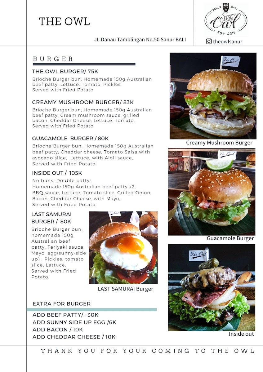 Menu The Owl-5
