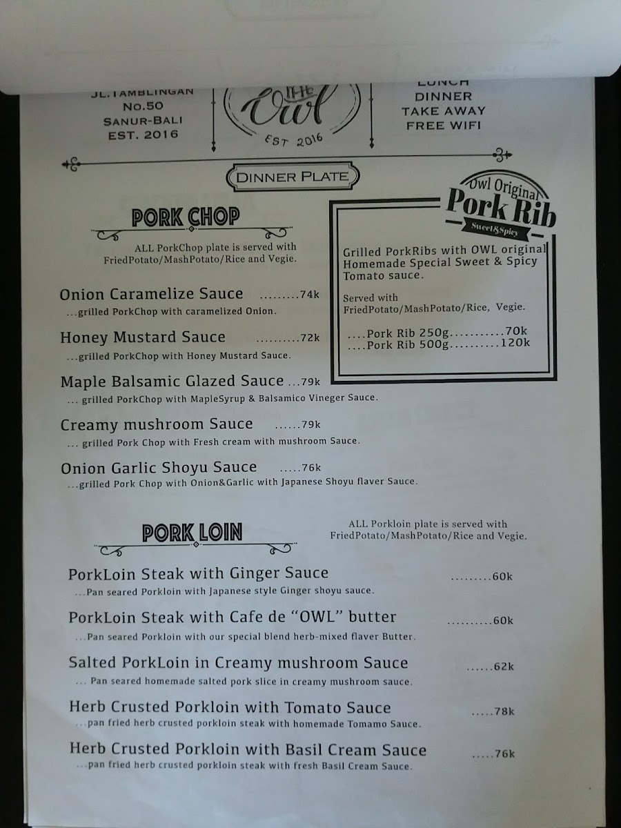 Menu The Owl-6