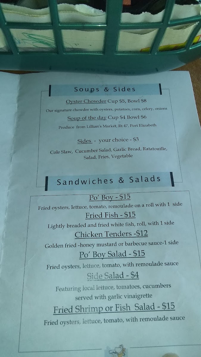 Menu The Oyster Cracker Cafe-3