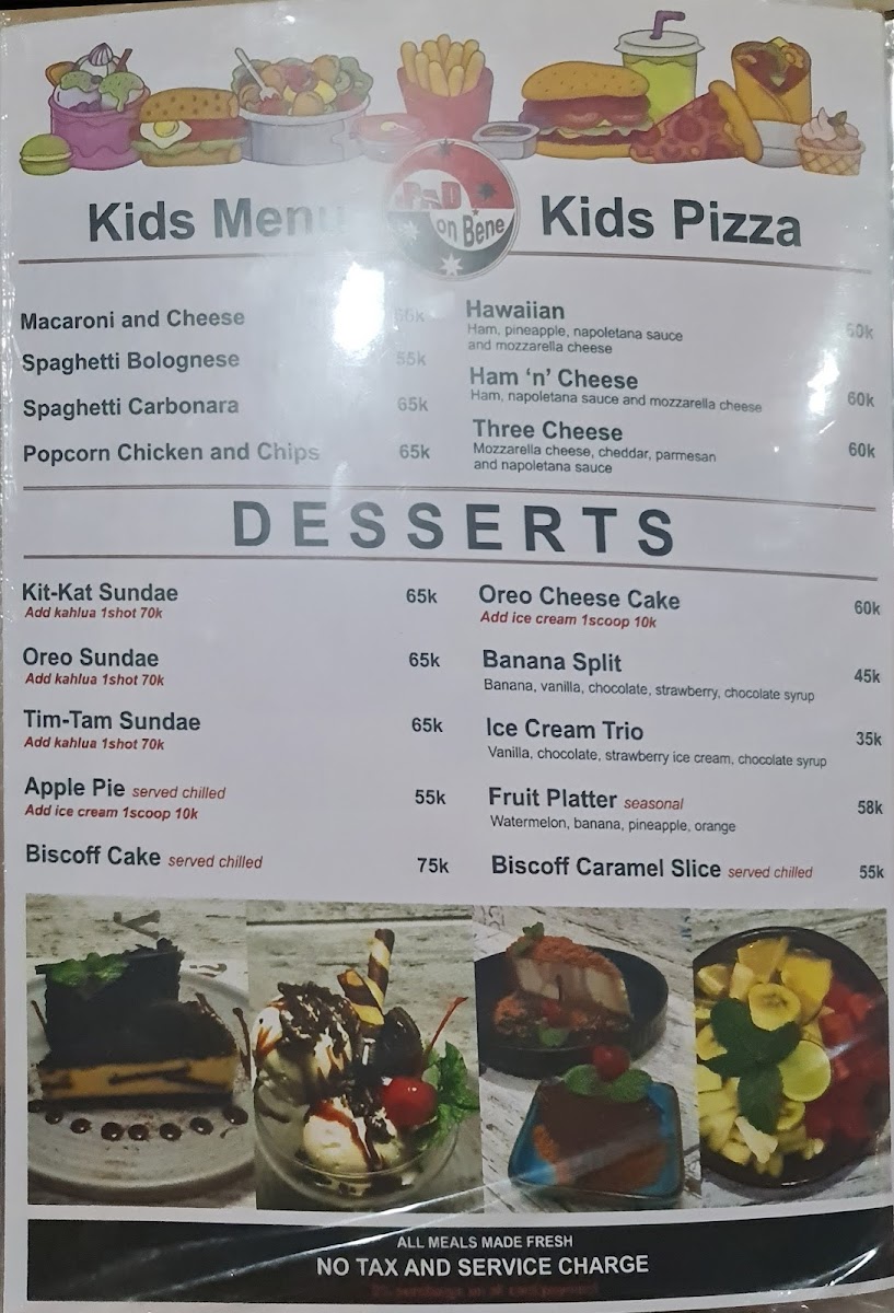 Menu The Pad On Bene-1