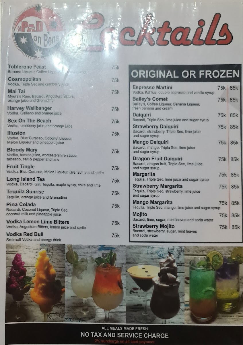 Menu The Pad On Bene-3