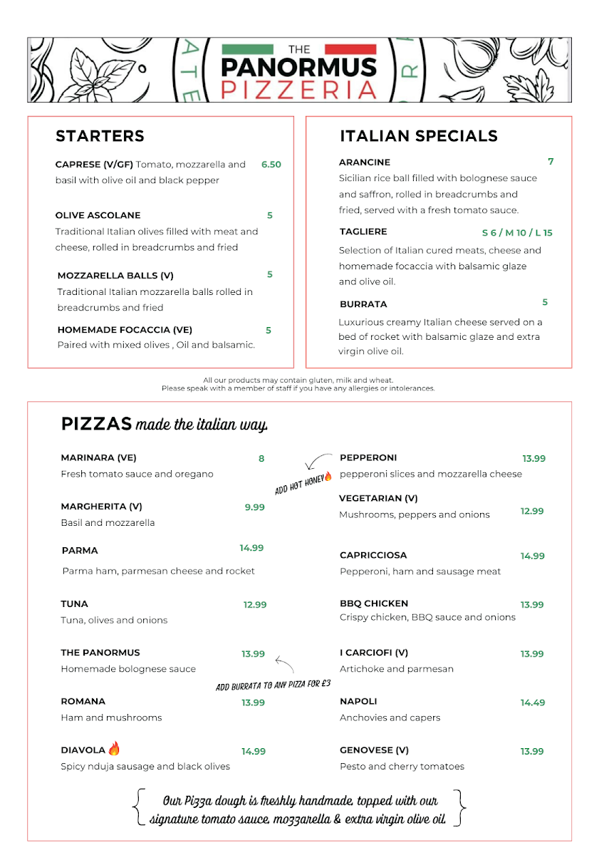 Menu The Panormus Pizzeria-1