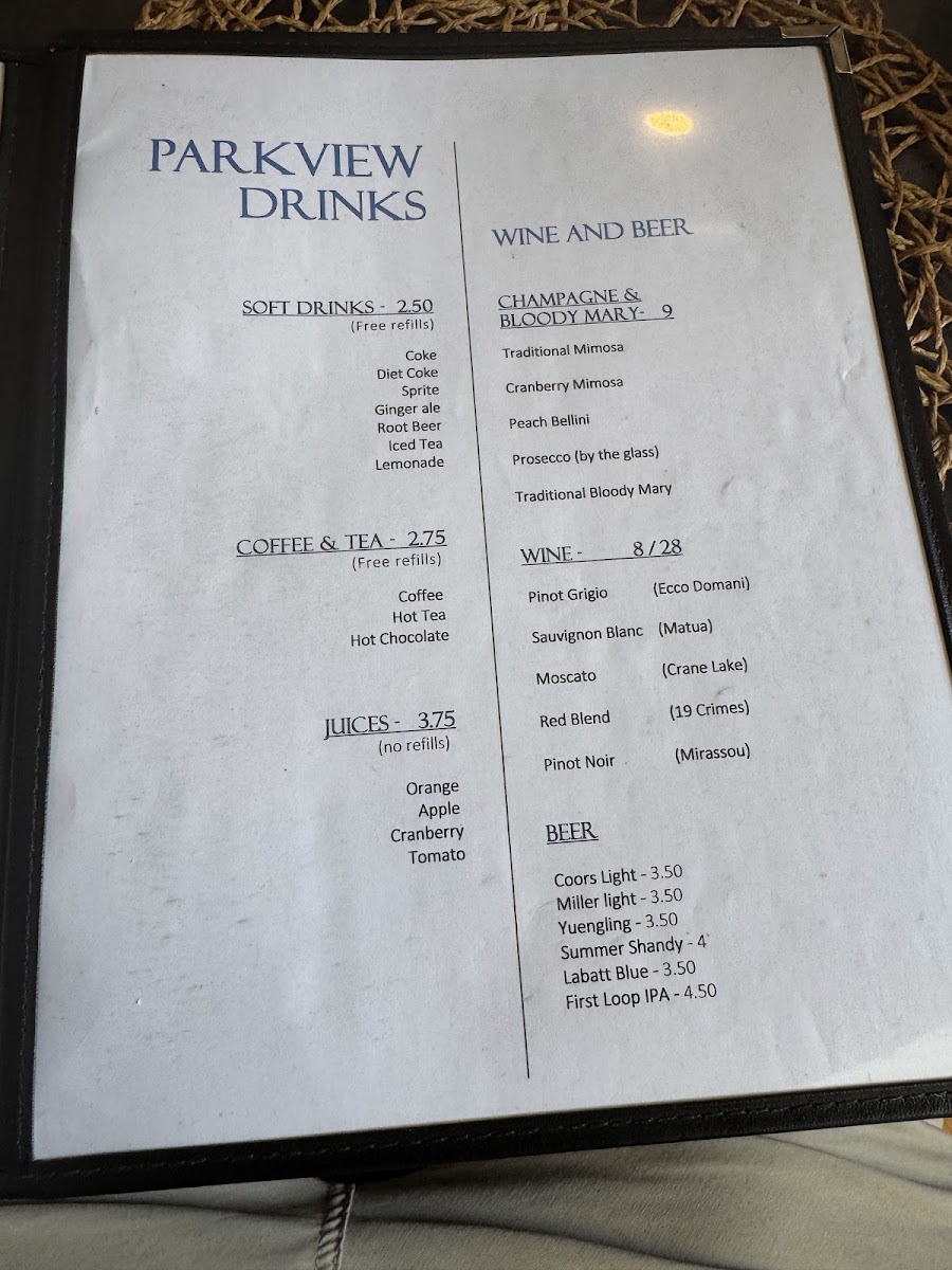 Menu The Parkview Restaurant-3