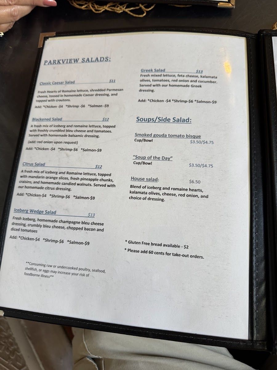 Menu The Parkview Restaurant-4