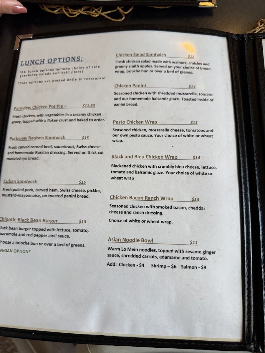 Menu The Parkview Restaurant-8