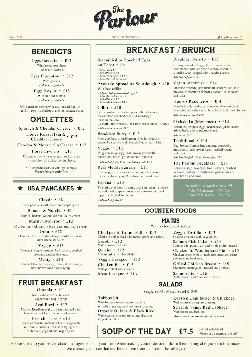 Menu The Parlour-1