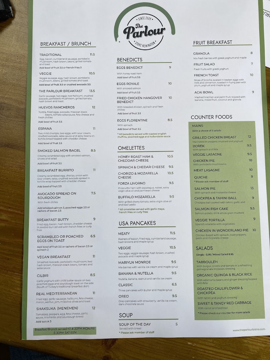 Menu The Parlour-4