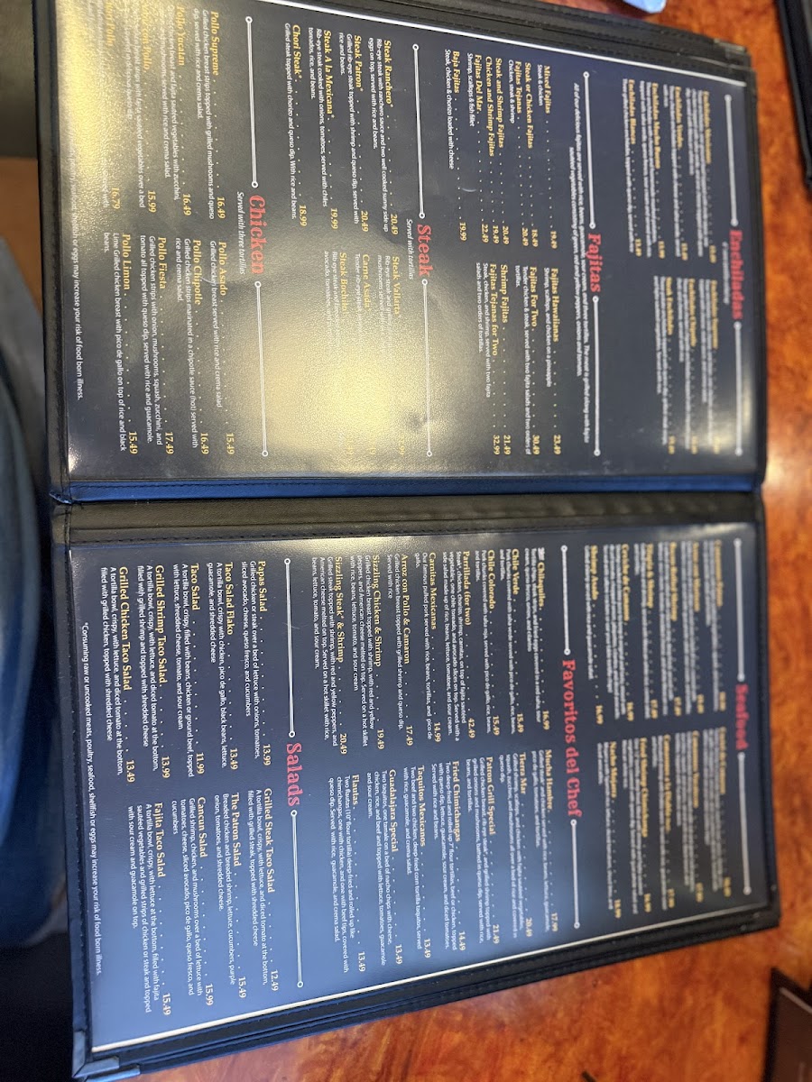 Menu The Patron Mexican Restaurant And Cantina-4