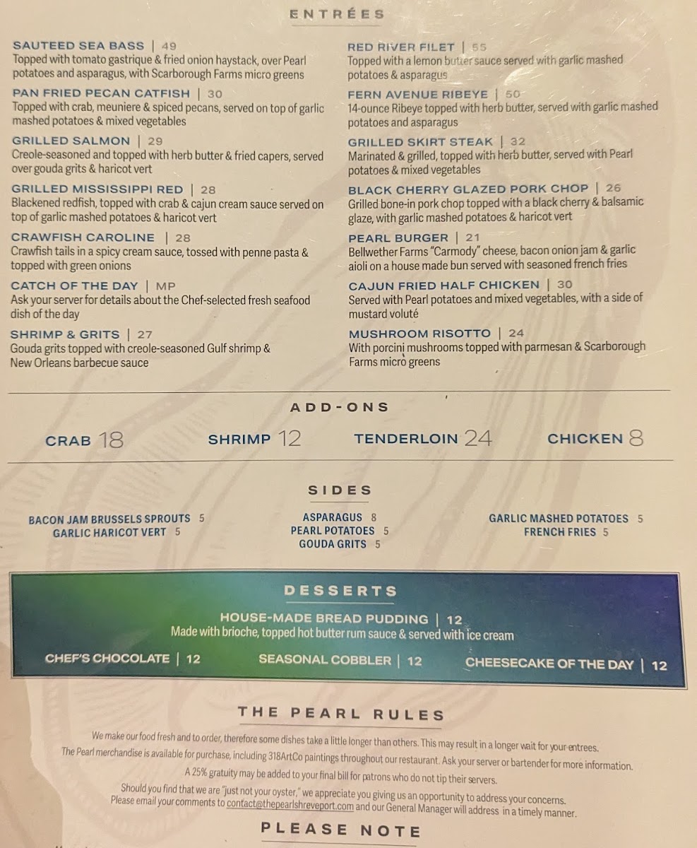 Menu The Pearl Shreveport-3