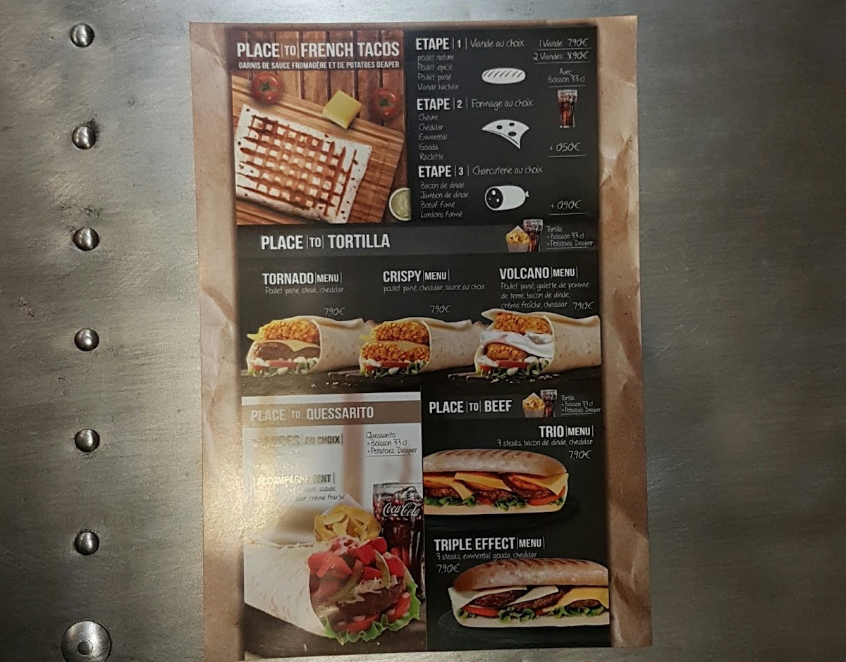 Menu The Place To B-5