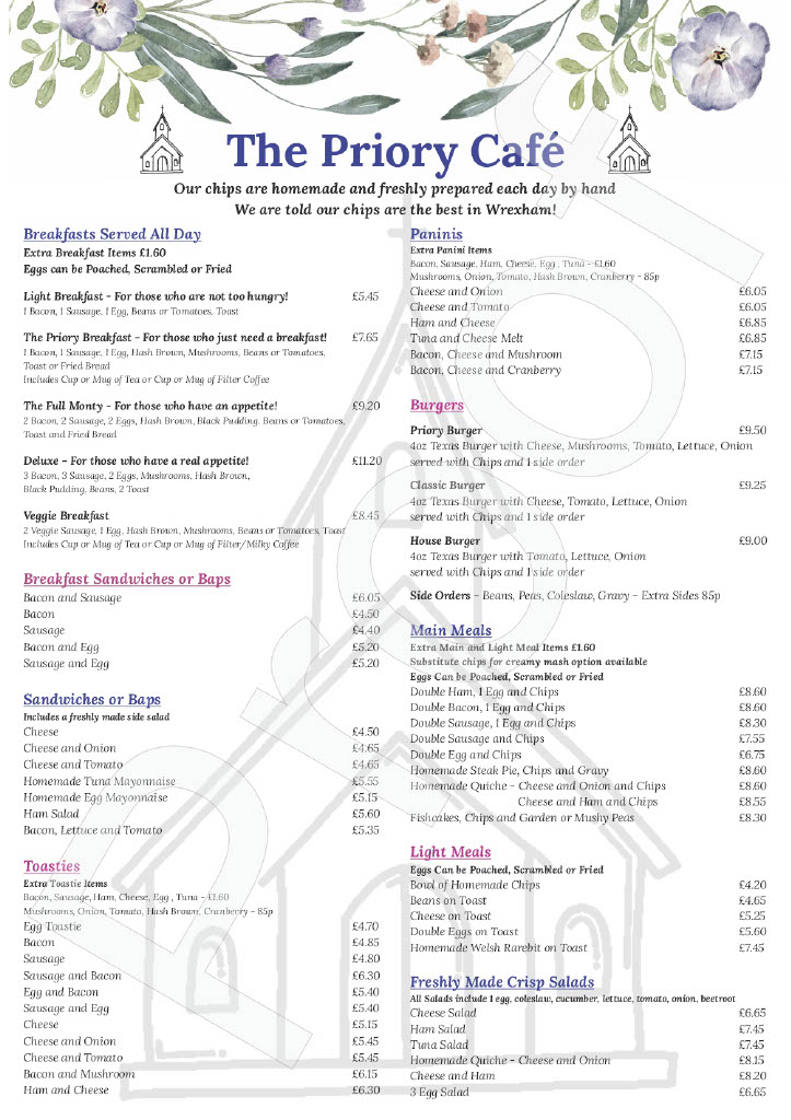 Menu The Priory Cafe-1