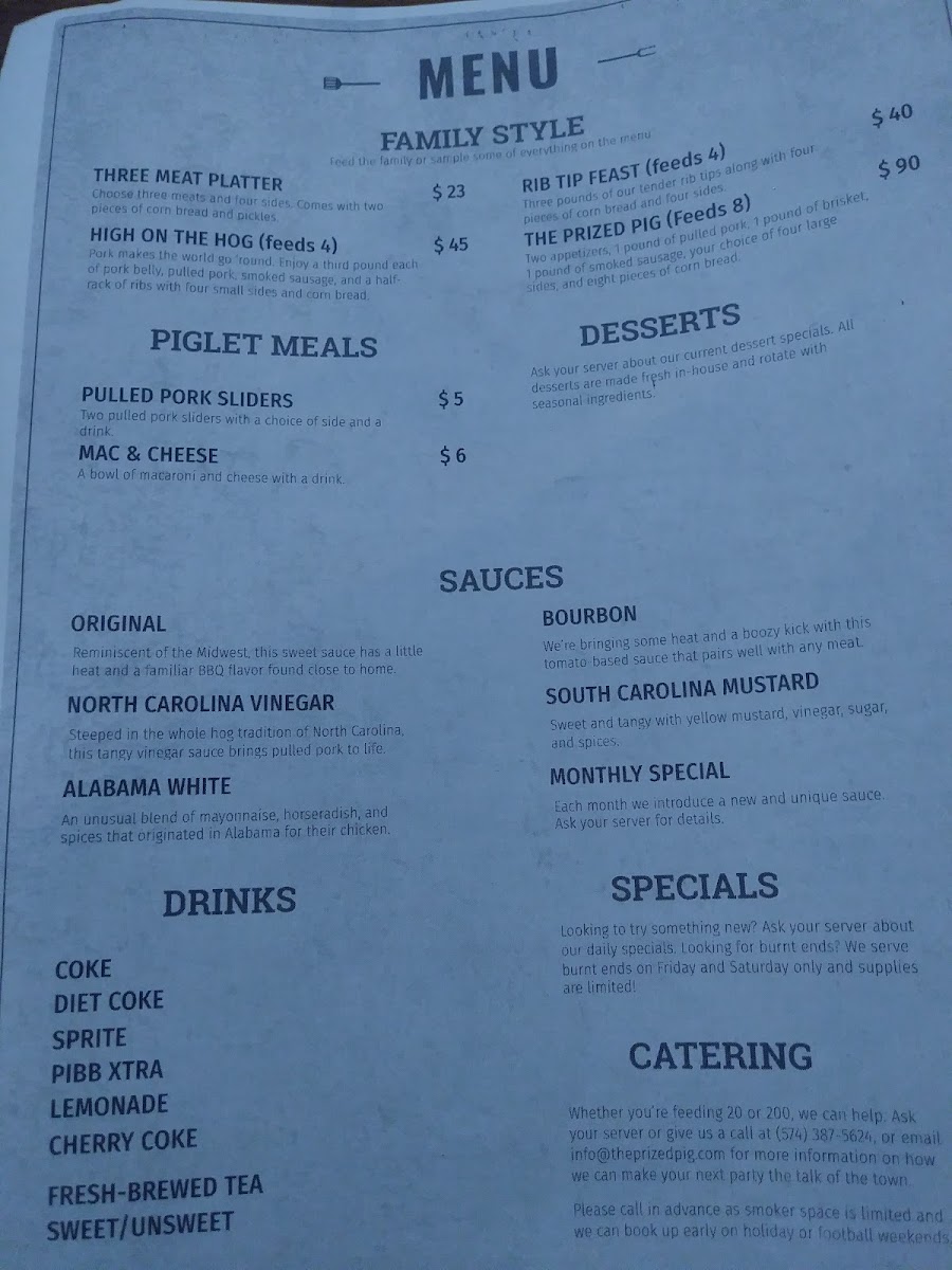 Menu The Prized Pig-6