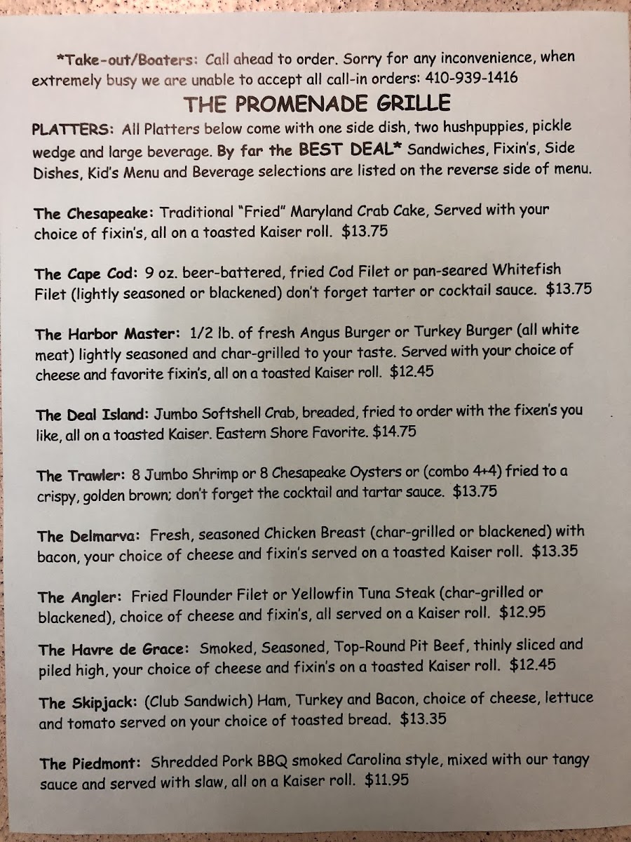 Menu The Promenade Grille-7