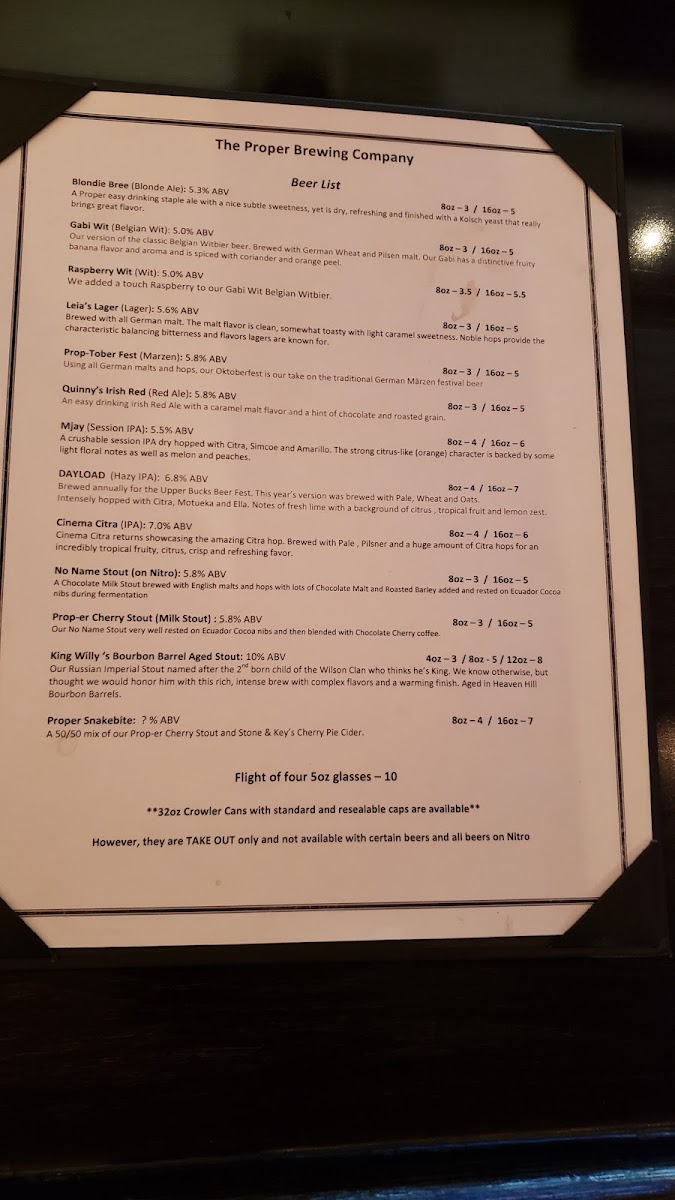 Menu The Proper Brewing Company-7