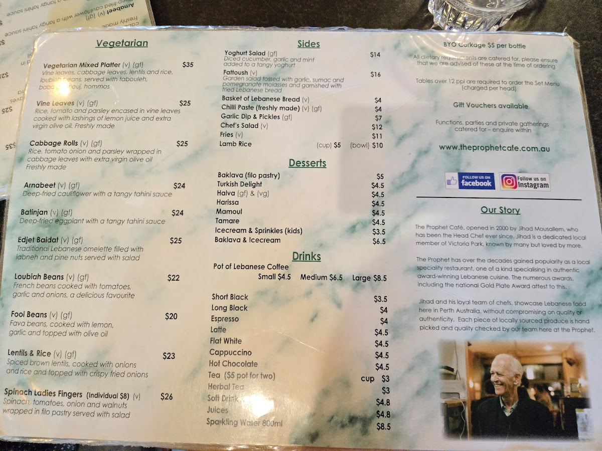 Menu The Prophet Lebanese Cafe-1