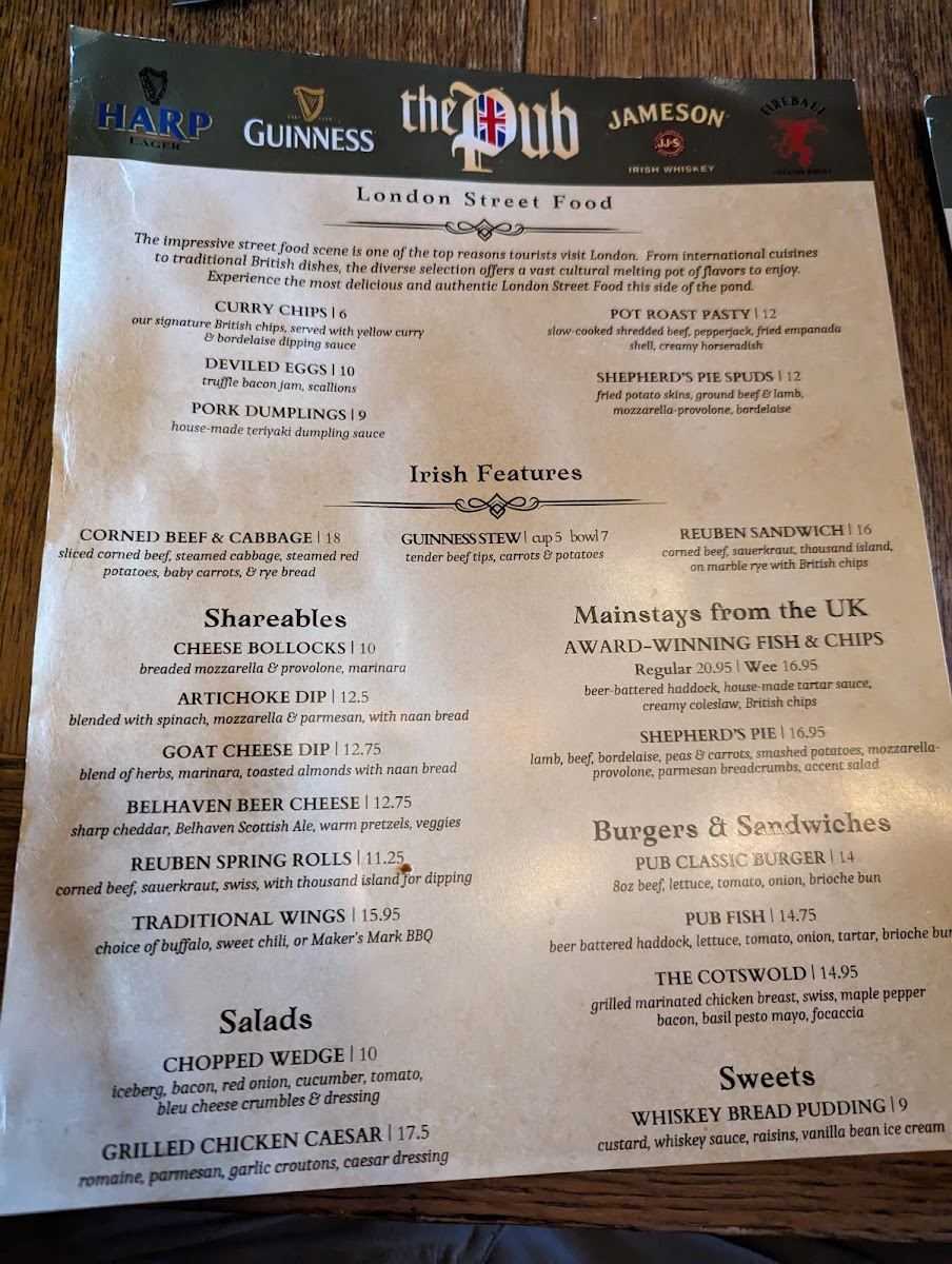 Menu The Pub - Rookwood-8