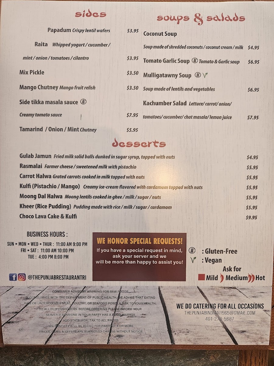 Menu The Punjab Indian & Himalayan Cuisine-3