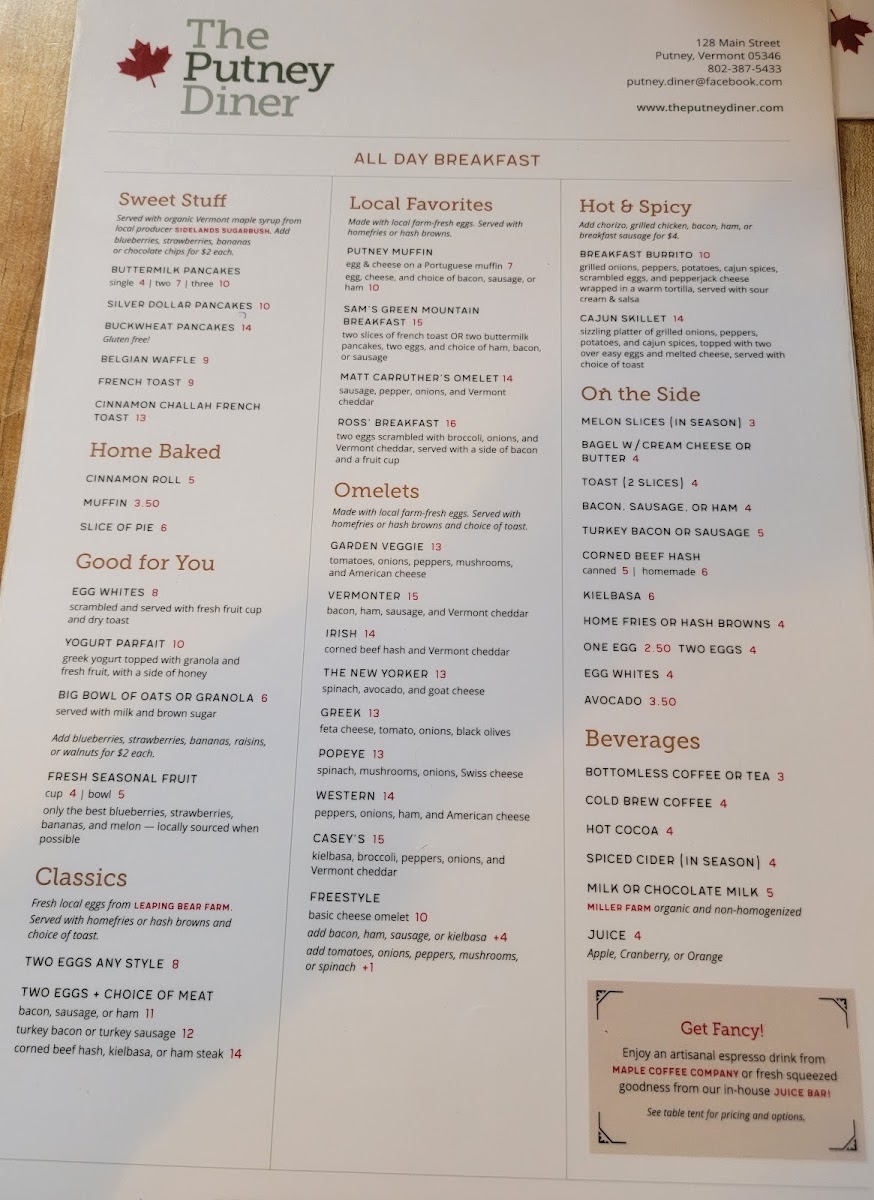 Menu The Putney Diner-3