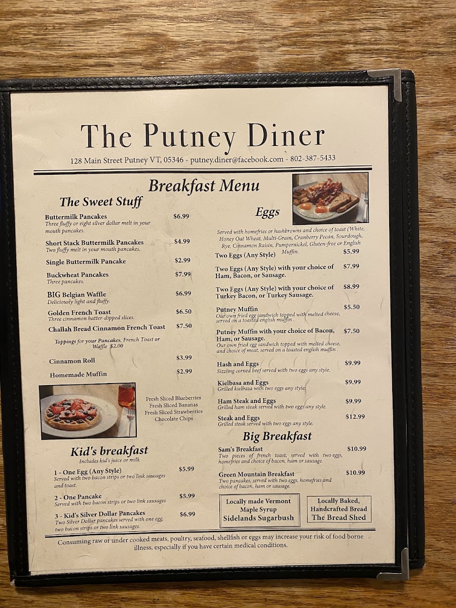 Menu The Putney Diner-7
