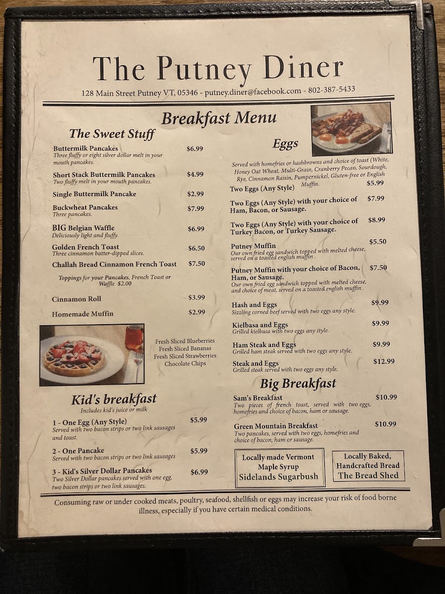 Menu The Putney Diner-8