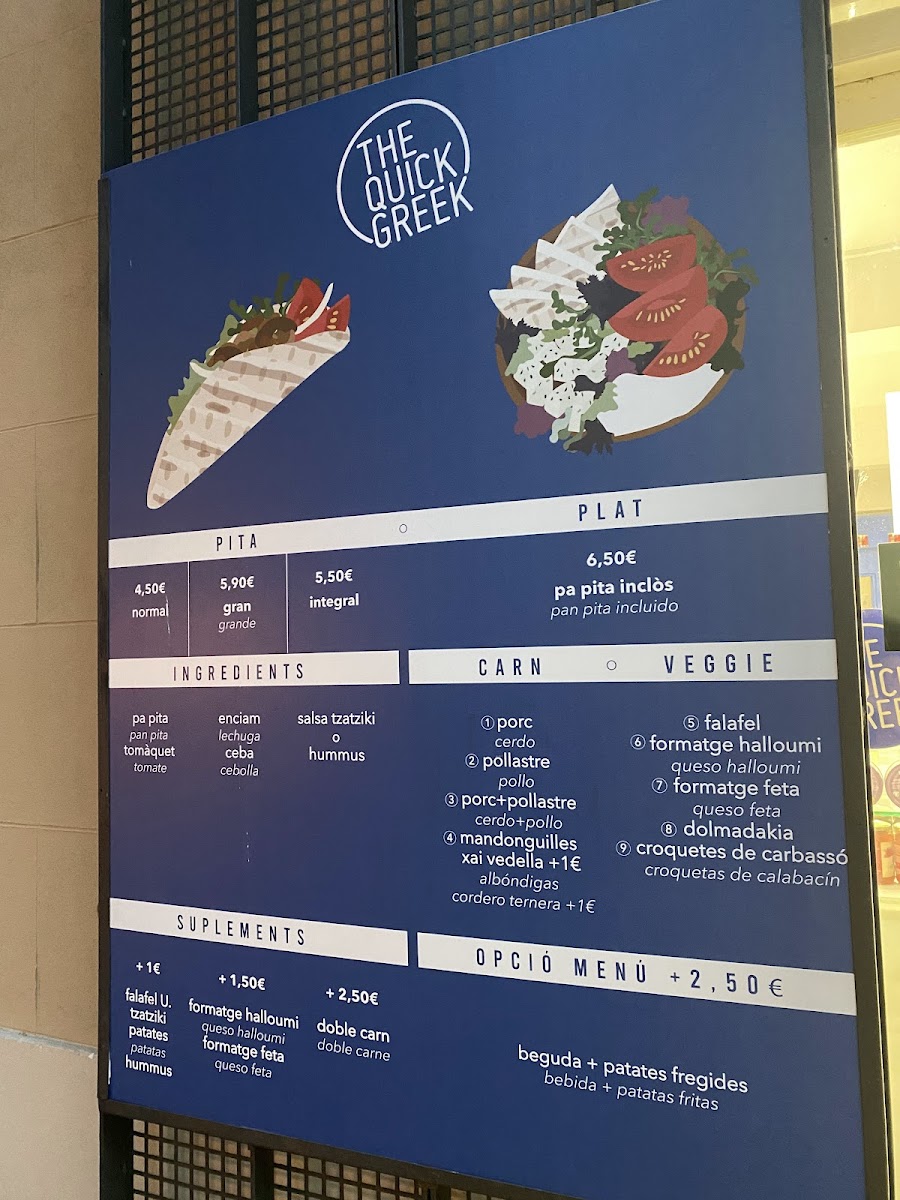 Menu The Quick Greek | Gràcia-5
