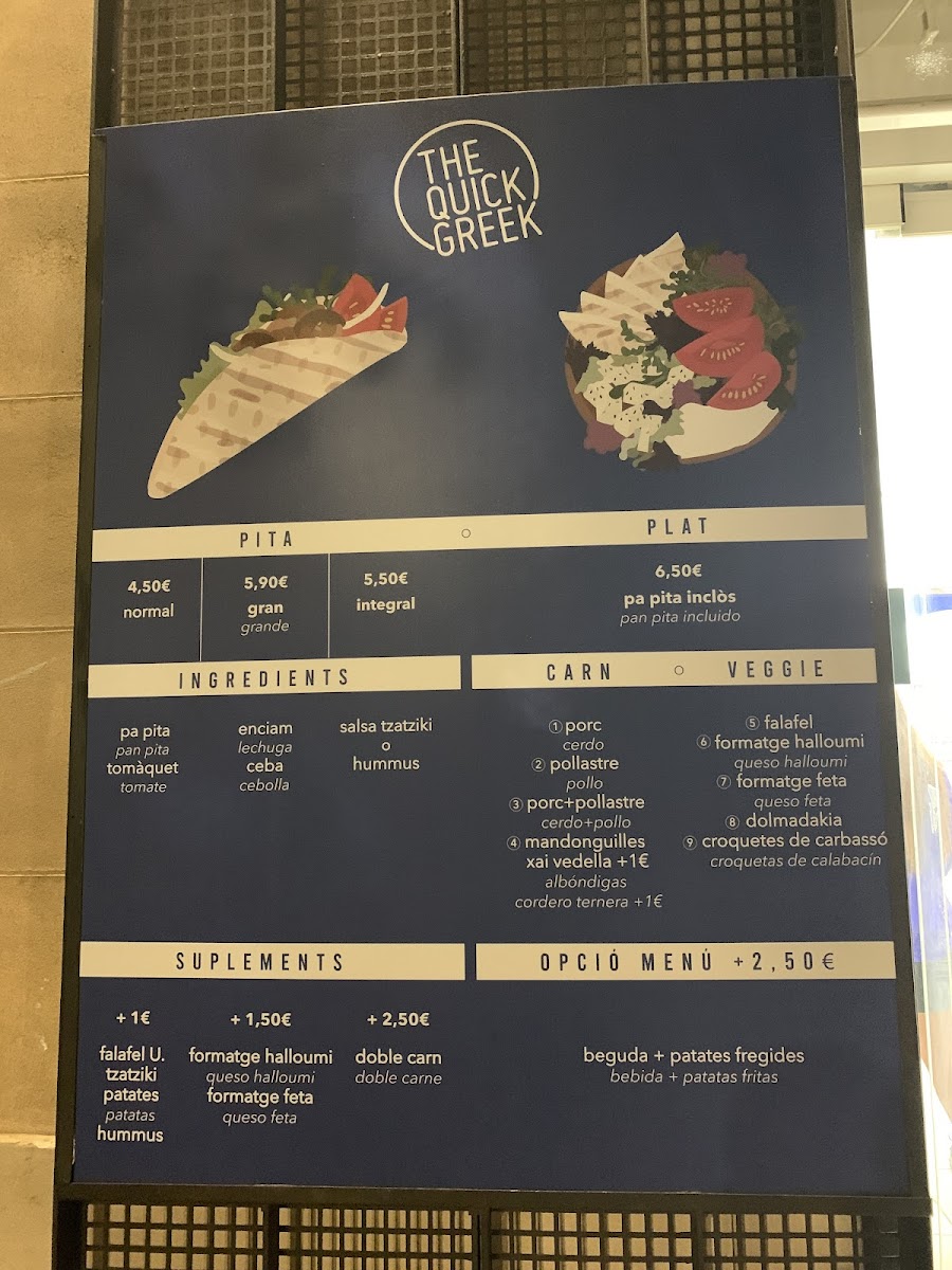 Menu The Quick Greek | Gràcia-7