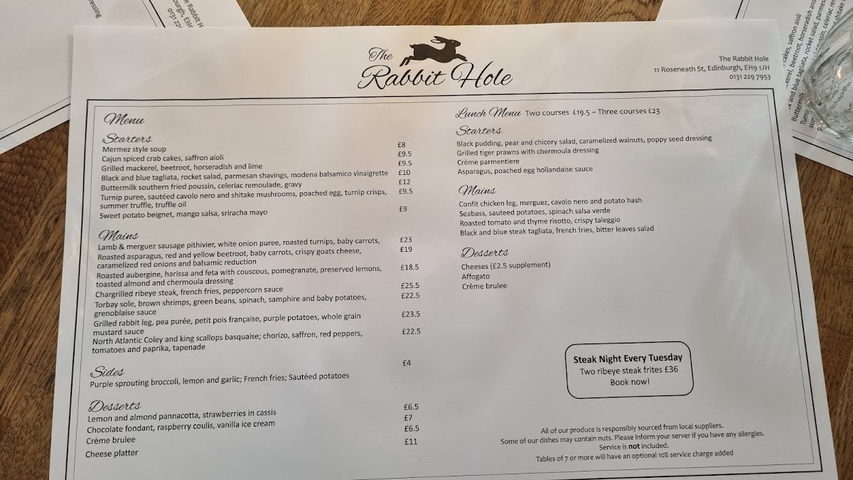 Menu The Rabbit Hole-10