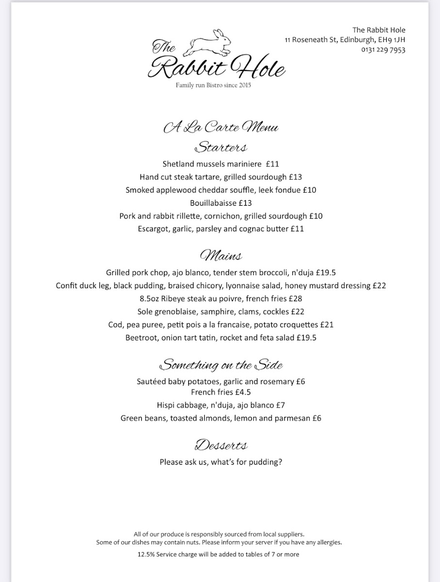 Menu The Rabbit Hole-2
