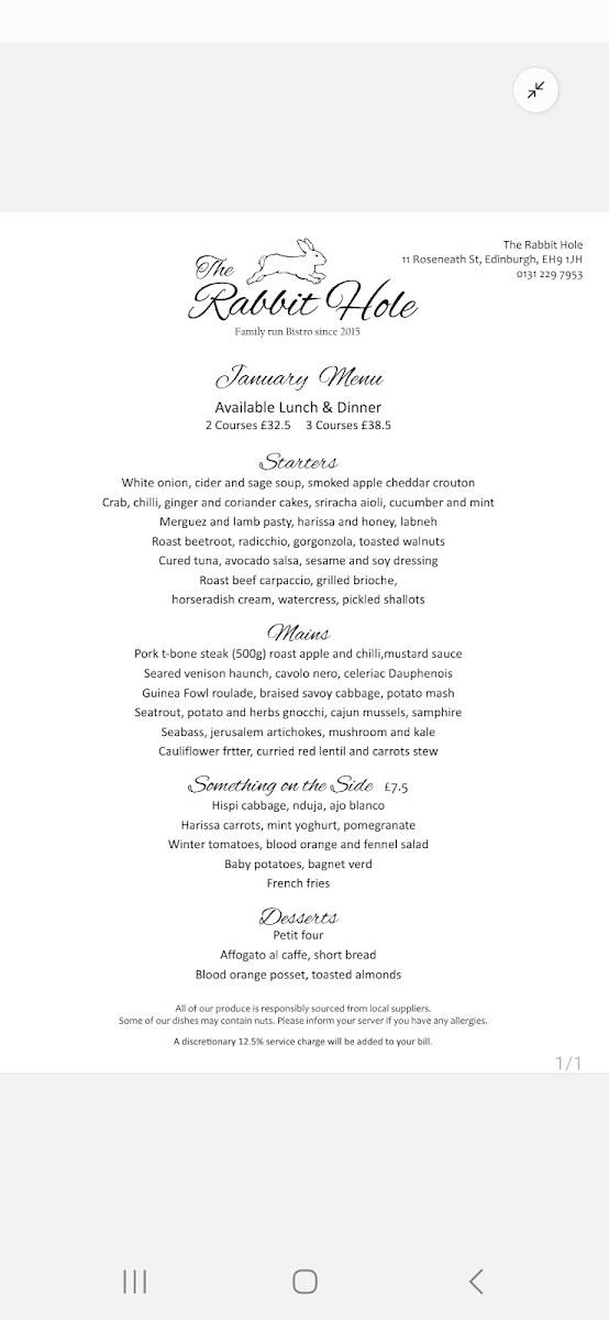 Menu The Rabbit Hole-3